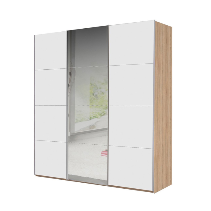 Шкаф-купе 3-дверный Comet, 2400х582х2200 мм, цвет дуб Бардолино/белый