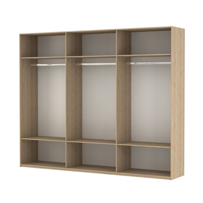 Шкаф-купе 3-дверный Comet, 2700х582х2200 мм, цвет дуб Бардолино/белый