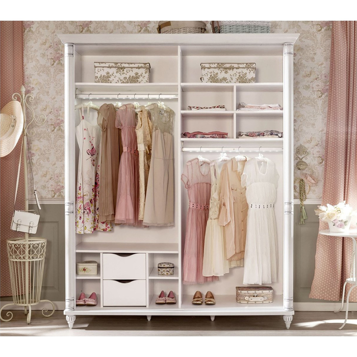 Шкаф-купе 2-дверный Romantic, 1705х645х2100 мм, цвет белый