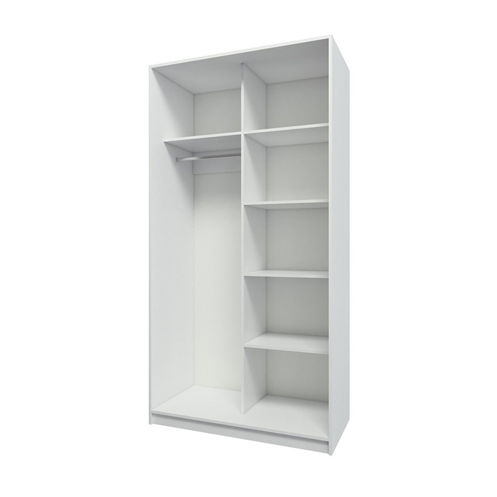 Шкаф-купе 2-дверный "Бостон", 1100х540х2150 мм, с полками, цвет белый