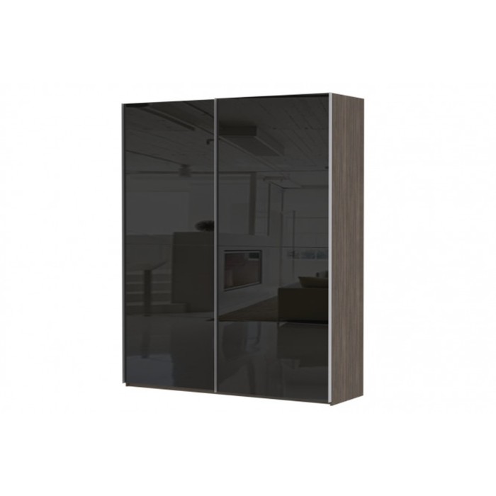 Шкаф-купе 2-дверный Comet, 2000х582х2200 мм, цвет венге Мали/чёрный