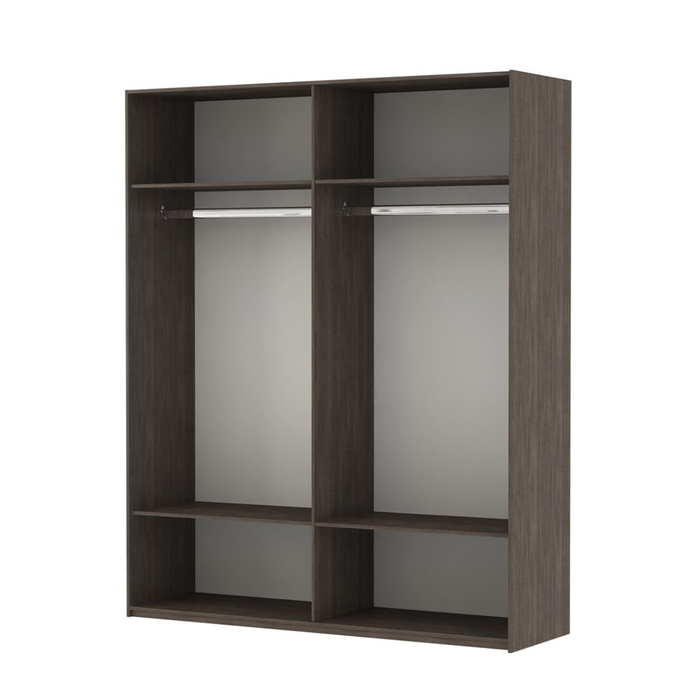 Шкаф-купе 2-дверный Comet, 1600х582х2200 мм, зеркало, цвет венге Мали/чёрный