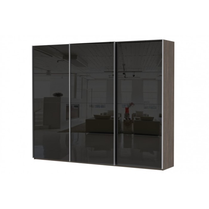 Шкаф-купе 3-дверный Comet, 2700х582х2200 мм, цвет венге Мали/чёрный