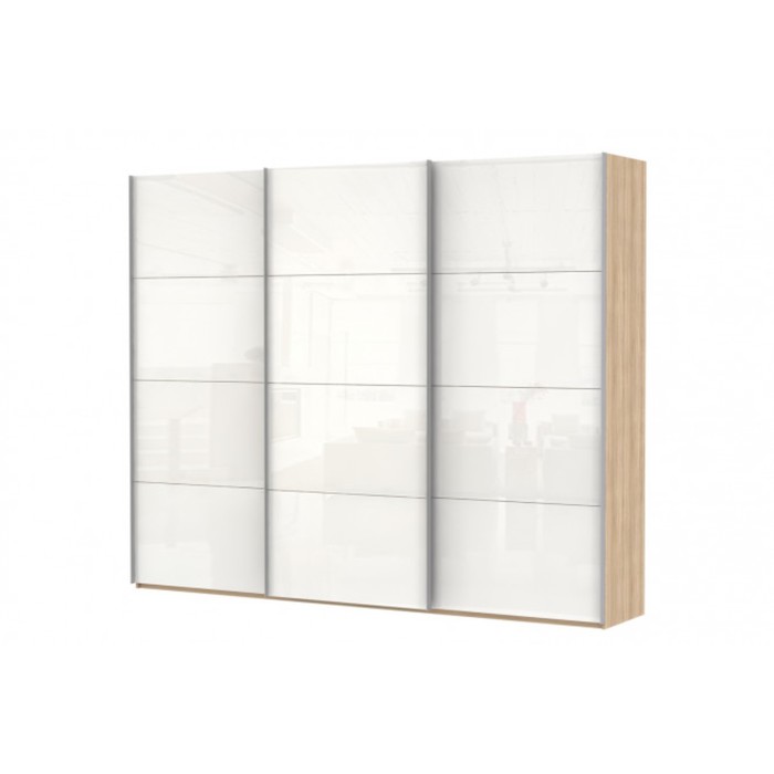 Шкаф-купе 3-дверный Comet, 3000х582х2200 мм, цвет дуб Бардолино/белый