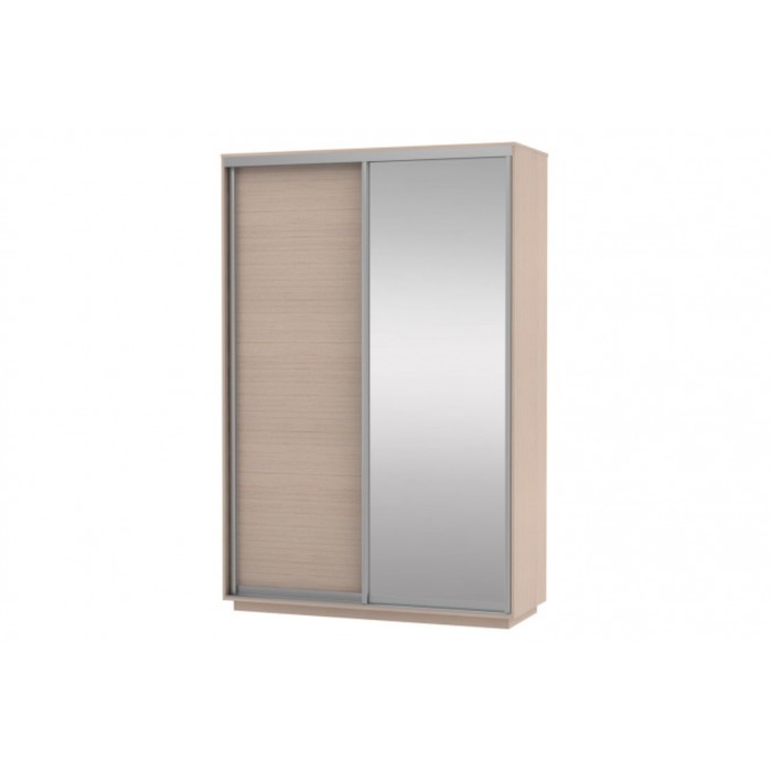Шкаф-купе 2-дверный Slide, 1400х600х2400 мм, зеркало, цвет дуб молочный
