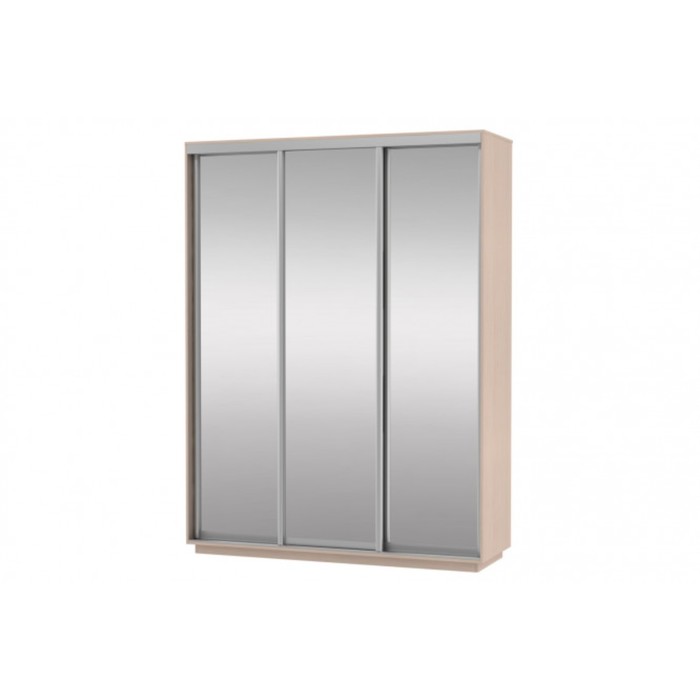 Шкаф-купе 3-дверный Slide, 1800х600х2400 мм, 3 зеркала, цвет дуб молочный