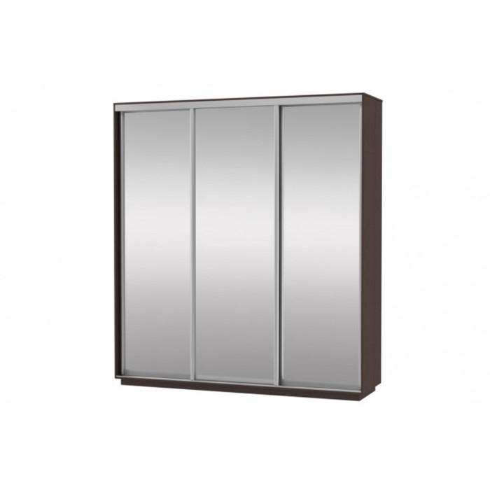 Шкаф-купе 3-дверный Slide, 2100х600х2400 мм, 3 зеркала, цвет венге