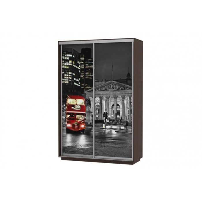 Шкаф-купе 2-дверный Slide London, 1400х600х2400 мм, цвет венге