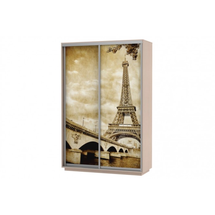 Шкаф-купе 2-дверный Slide Paris, 1400х600х2400 мм, цвет дуб молочный