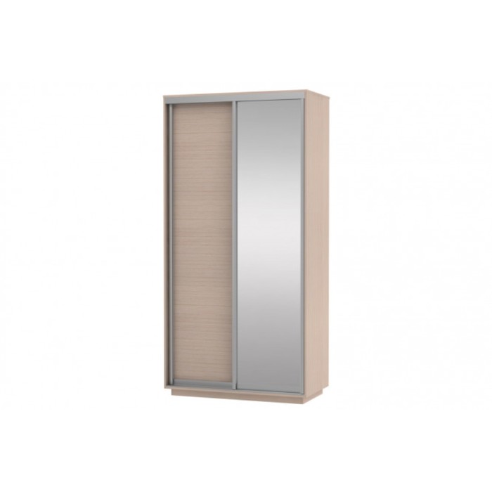 Шкаф-купе 2-дверный Slide, 1200х600х2400 мм, зеркало, цвет дуб молочный