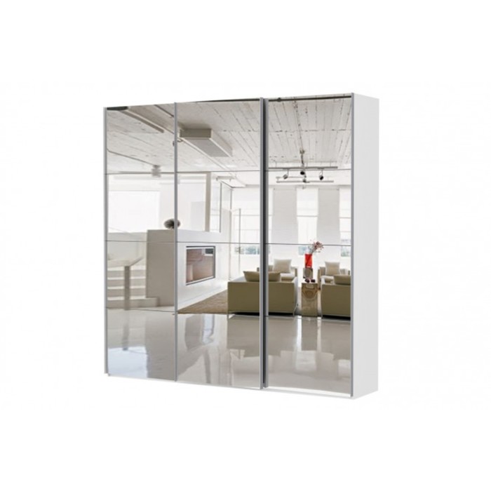 Шкаф-купе 3-дверный Comet, 2400х582х2400 мм, 3 зеркала, цвет белый