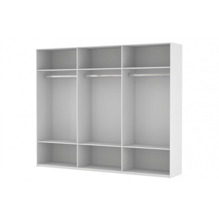 Шкаф-купе 3-дверный Comet, 2400х582х2400 мм, 3 зеркала, цвет белый