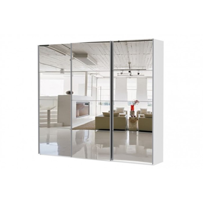 Шкаф-купе 3-дверный Comet, 2700х582х2400 мм, 3 зеркала, цвет белый
