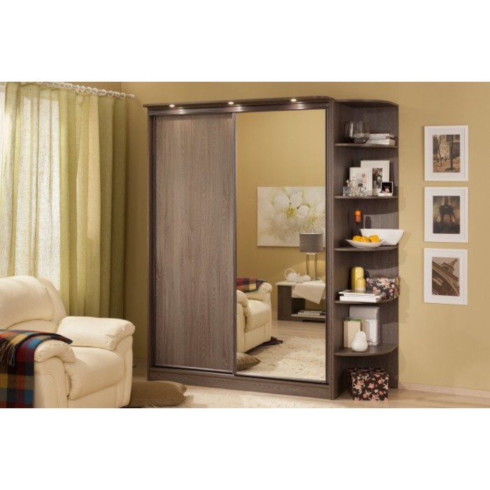 Шкаф-купе Home, 1600х600х2300 мм, зеркало, цвет ясень анкор тёмный