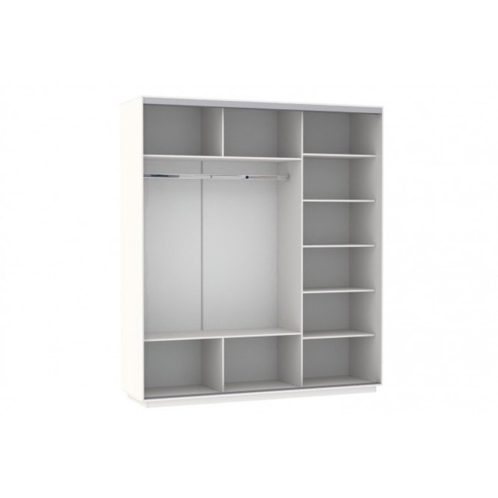 Шкаф-купе 3-дверный Slide London, 1800х600х2400 мм, стекло, цвет белый