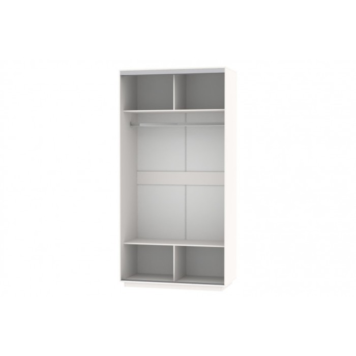 Шкаф-купе 2-дверный Slide, 1200х600х2200 мм, зеркало, цвет белый