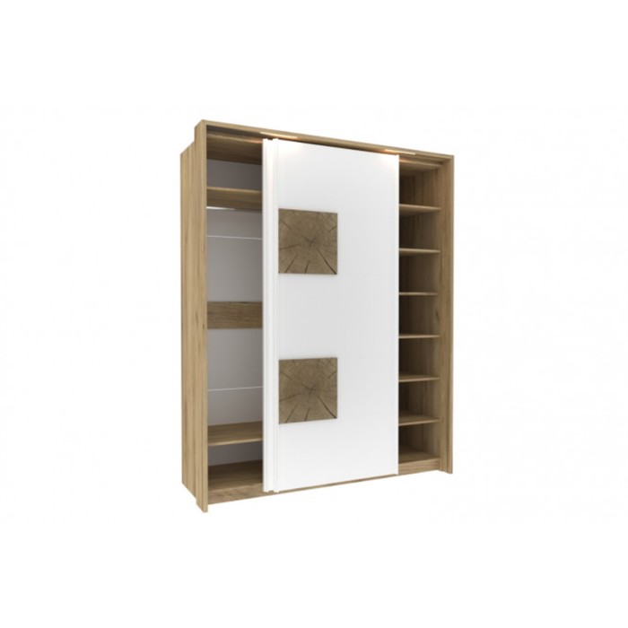 Шкаф-купе 2-дверный "Фиджи", 1878х670х2342 мм, цвет дуб золотой/белый