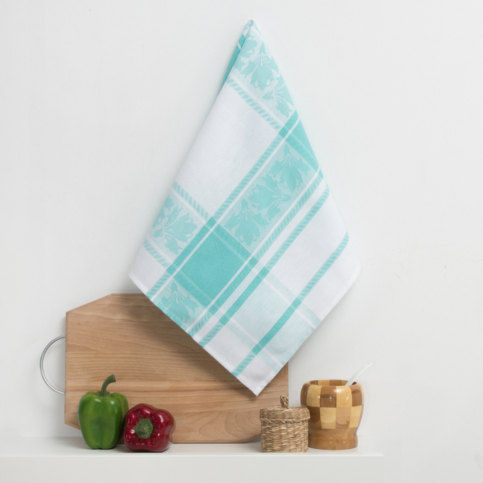 Полотенце кухонное Доляна "Колокольчик" 40х60 см бирюза хлопок 100% 200 г/м²