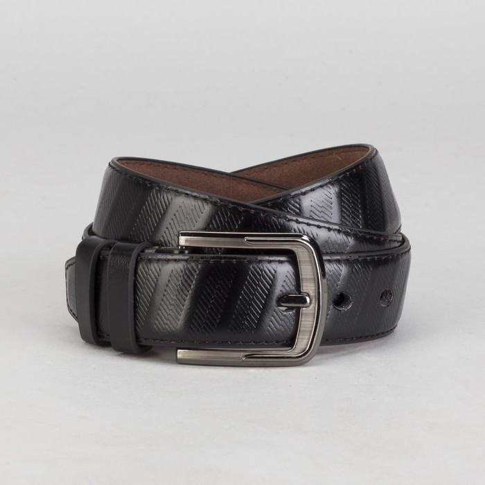 Ремень мужской, винт, пряжка под тёмный металл, ширина - 4 см, цвет чёрный