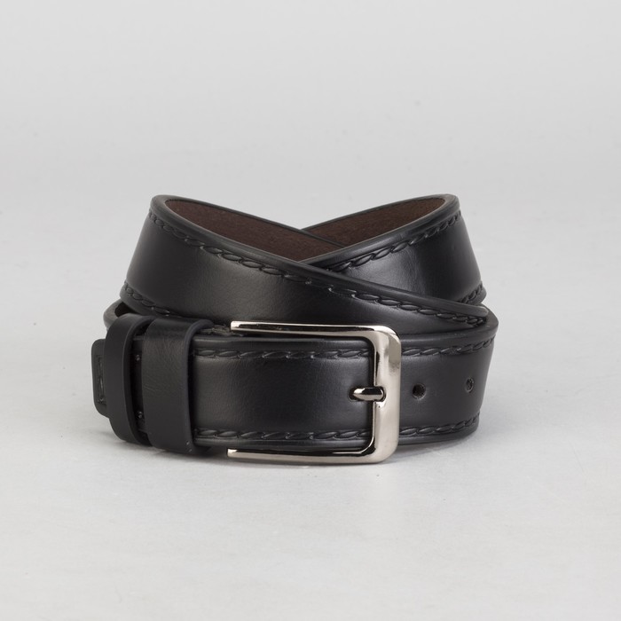 Ремень мужской, винт, пряжка под тёмный металл, ширина - 4 см, цвет чёрный