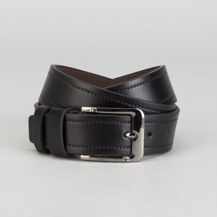 Ремень мужской, винт, пряжка под тёмный металл, ширина - 4 см, цвет чёрный