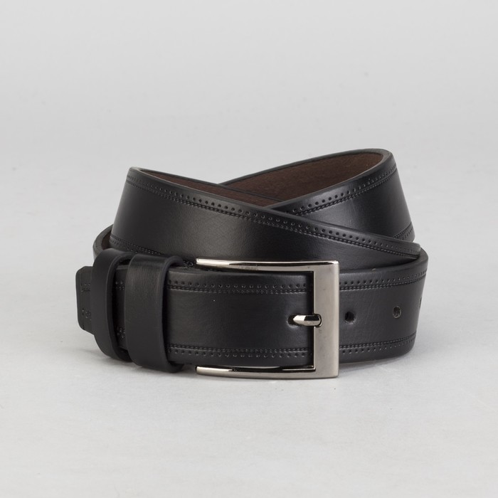 Ремень мужской, винт, пряжка под тёмный металл, ширина - 4 см, цвет чёрный