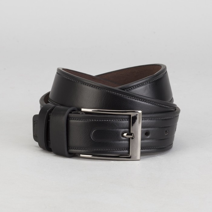 Ремень мужской, винт, пряжка под тёмный металл, ширина - 4 см, цвет чёрный