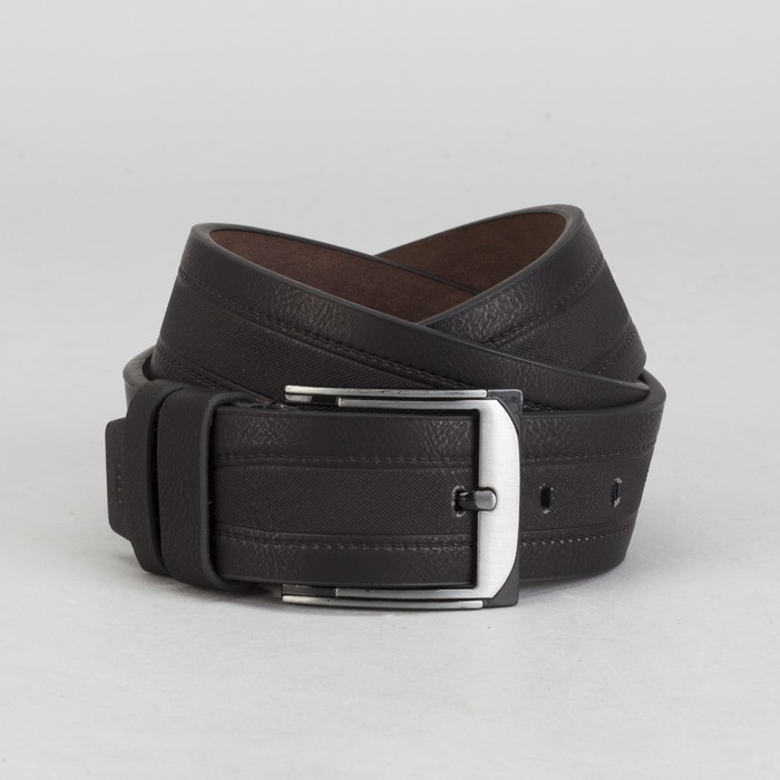 Ремень мужской, винт, пряжка под тёмный металл, ширина - 4,5 см, цвет чёрный