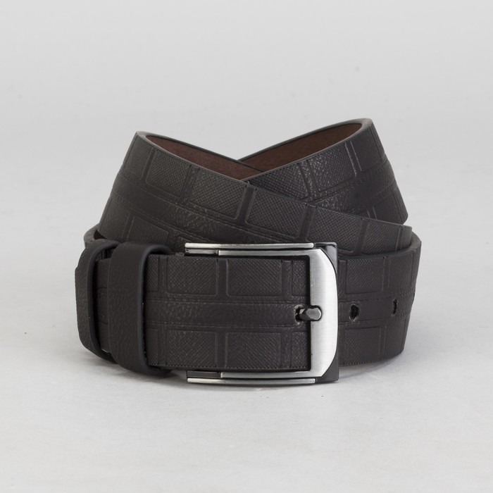 Ремень мужской, винт, пряжка под тёмный металл, ширина - 4,5 см, цвет чёрный