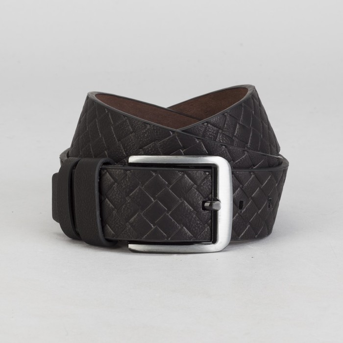 Ремень мужской, винт, пряжка под тёмный металл, ширина - 4,5 см, цвет чёрный