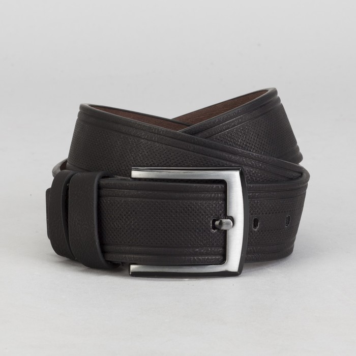 Ремень мужской, винт, пряжка под тёмный металл, ширина - 4,5 см, цвет чёрный