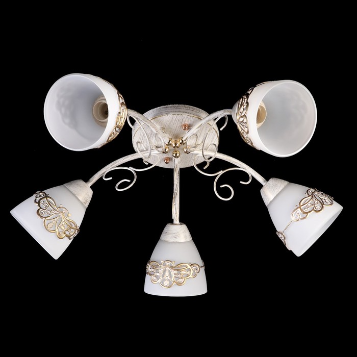 Люстра "Глория" 5x60Вт E27 белый-золото 60х60х20 см.