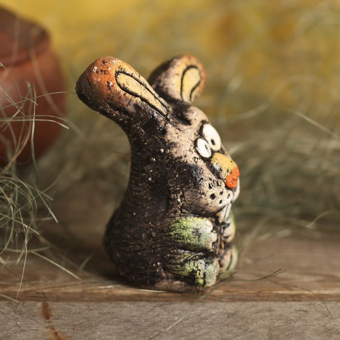 Сувенир из шамота "Зайка Ушко" 8х11 см