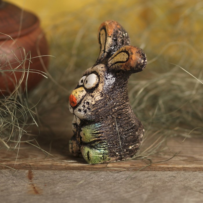 Сувенир из шамота "Зайка Ушко" 8х11 см