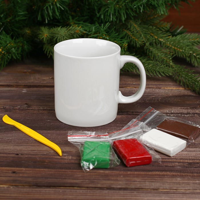 Набор для декора кружки полимерной глиной "Сова", 250 мл