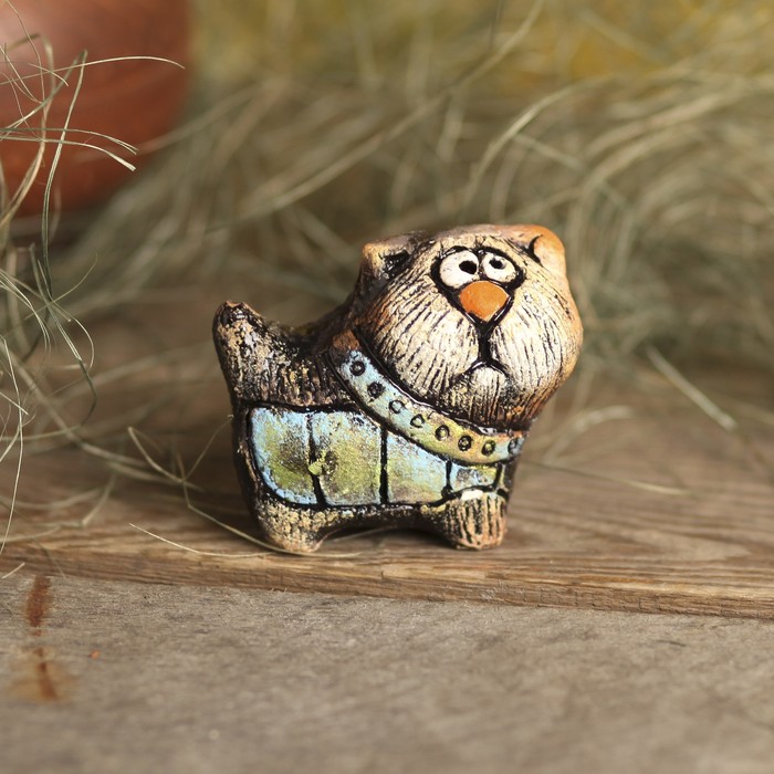 Сувенир из шамота "Котенок Счастье"