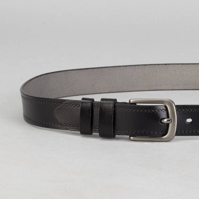 Ремень женский, винт, пряжка под тёмный металл, ширина - 3 см, цвет чёрный