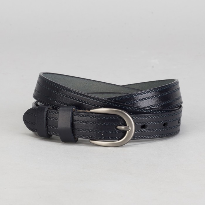 Ремень женский, винт, пряжка под тёмный металл, ширина - 2,5 см, цвет синий