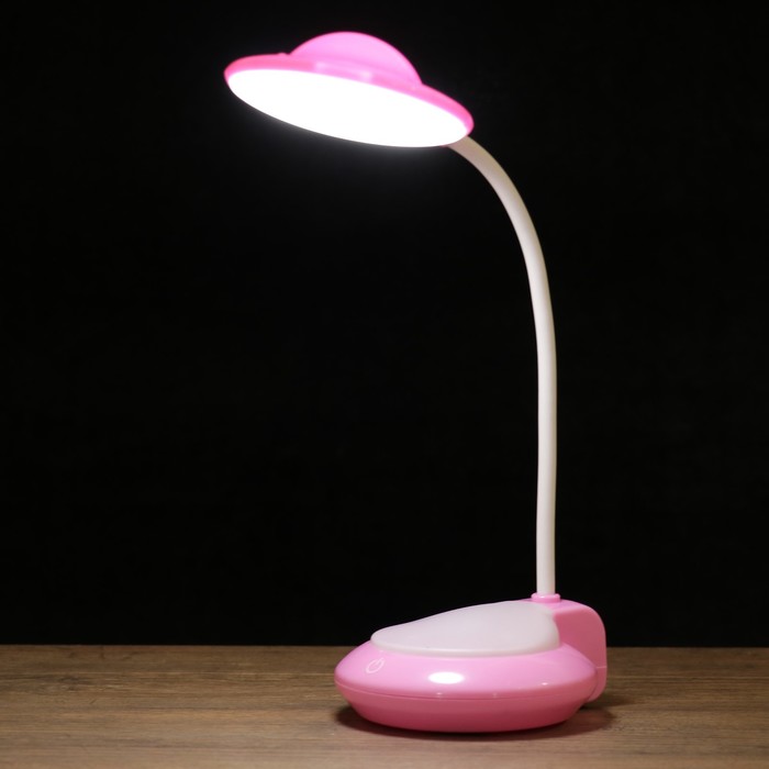 Лампа настольная сенсорная "Тарелка" МИКС 16 LED 3.2Ватт АКБ USB 11х11х34,7