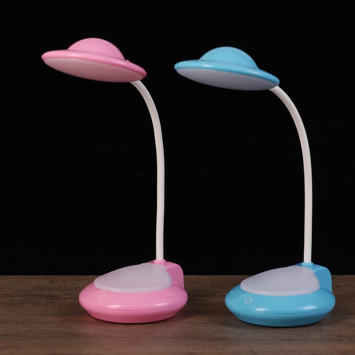 Лампа настольная сенсорная "Тарелка" МИКС 16 LED 3.2Ватт АКБ USB 11х11х34,7