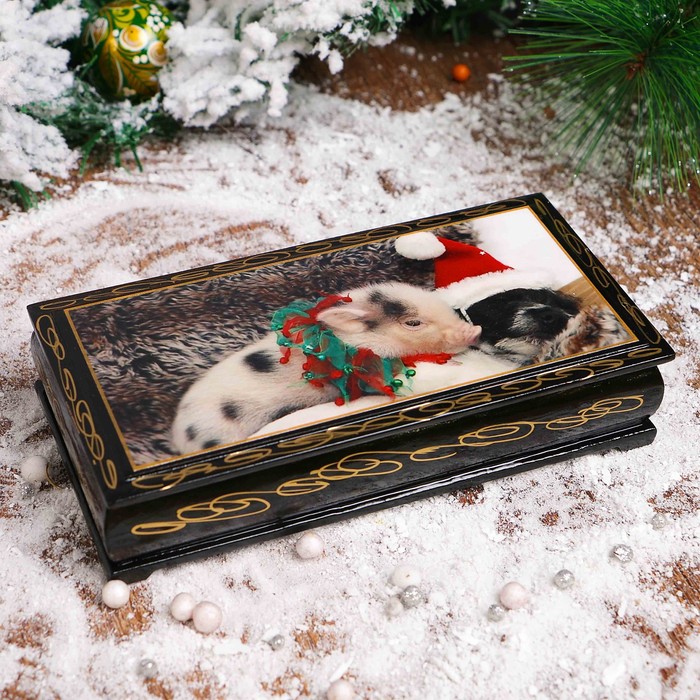 Шкатулка - купюрница «Друзья», 8,5×17 см, лаковая миниатюра