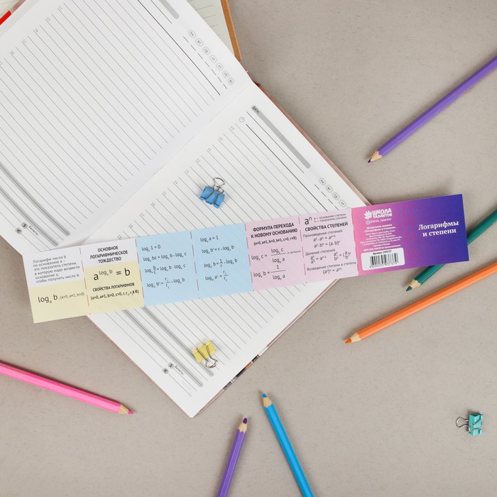 Шпаргалка-книжка "Логарифмы и степени"