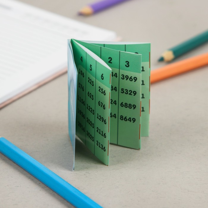 Шпаргалка-книжка "Таблица квадратов"