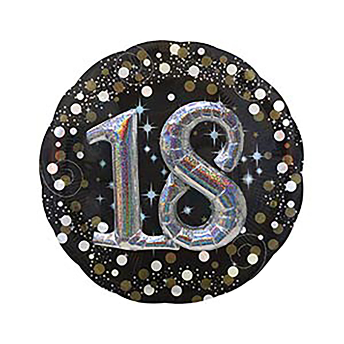Шар фольгированный 32" ДЖАМБО "С днем рождения 18", блеск, 1 шт