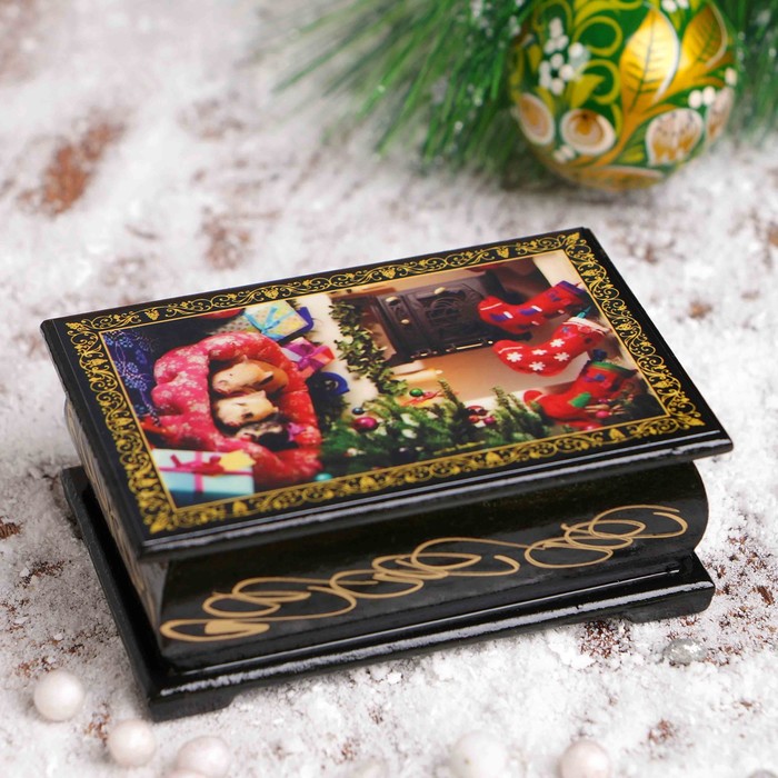 Шкатулка «Сладкий сон поросят», 6×9 см, лаковая миниатюра