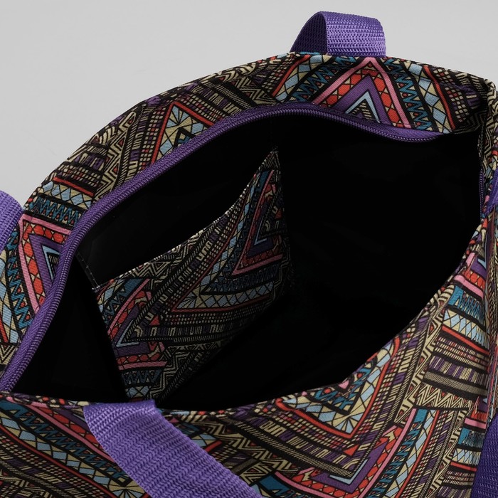 Сумка пляжная, отдел на молнии, орнамент зелёный