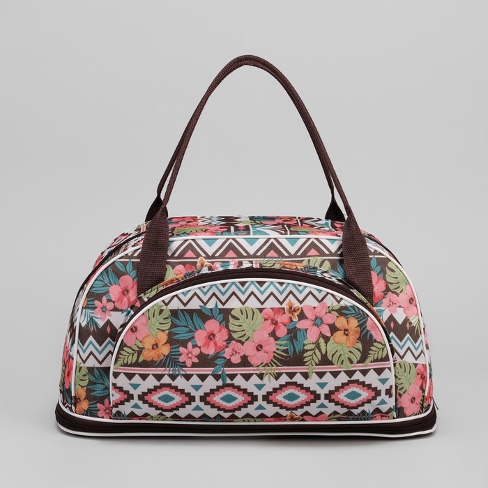 Саквояж "Цветы", трансформер, отдел на молнии, наружный карман