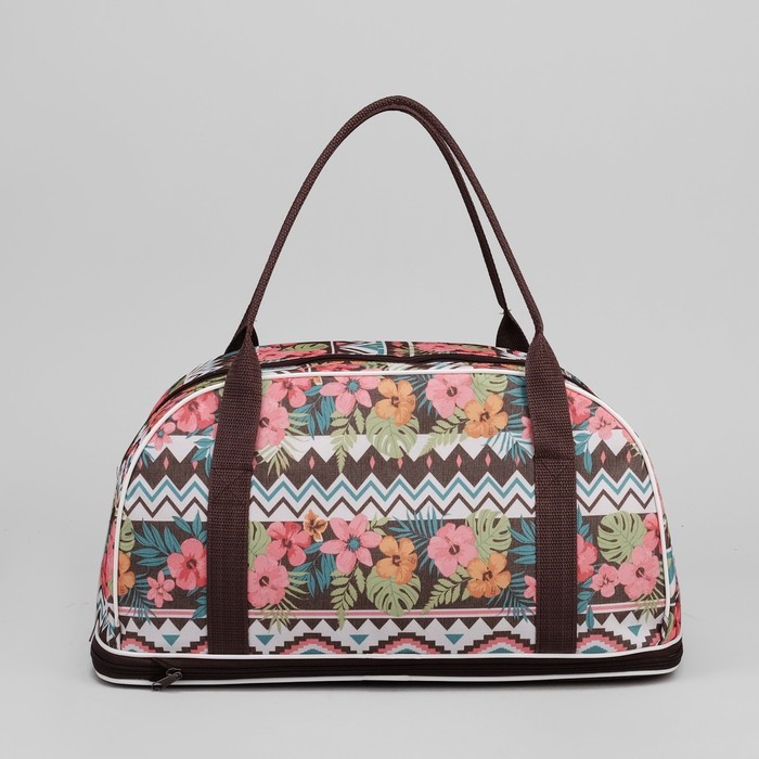Саквояж "Цветы", трансформер, отдел на молнии, наружный карман