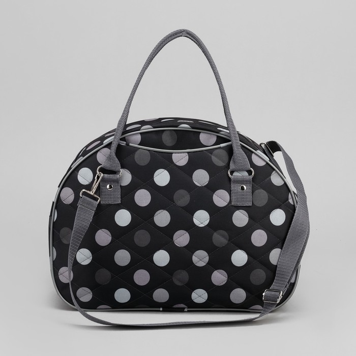 Сумка дорожная, отдел на молнии, наружный карман, принт горох крупный