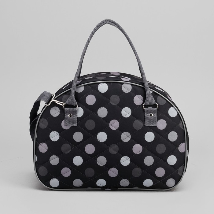 Сумка дорожная, отдел на молнии, наружный карман, принт горох крупный